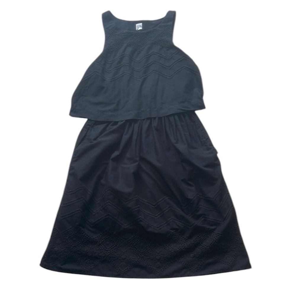 GAP Black Sleeveless Cotton Eyelet Dress Size 0